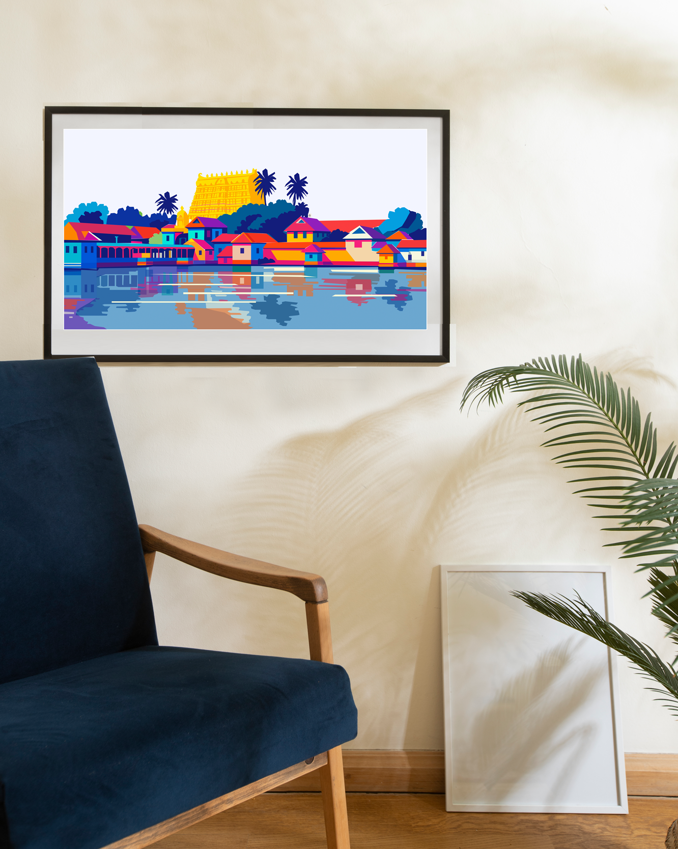 Sree Padmanabhaswamy Temple View – Vibrant Digital Art Print