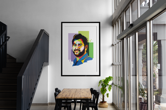 MS Dhoni – Vibrant Pop Art Digital Portrait