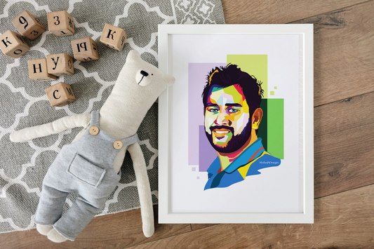 MS Dhoni – Vibrant Pop Art Digital Portrait
